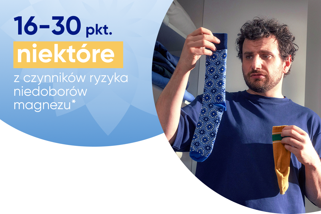 16-30 pkt. niektóre z czynników ryzyka niedoborów magnezu